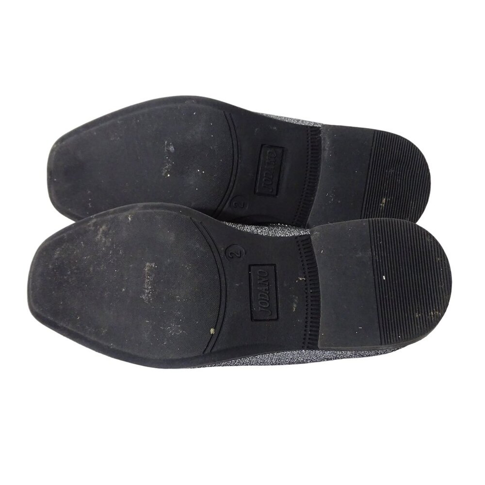 Jodano Collection Memory Foam Loafers Boys Size 2 Silver Glitter Slip On Shoes - Picture 5 of 10